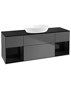 Villeroy und Boch Finion Villeroy und Boch Finion FD02PHGK 120cm, cover plate black matt, shelves glossy black lacquer, anthracite matt