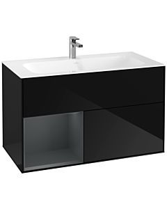 Villeroy und Boch Finion Villeroy und Boch Finion G030HGPH 99.6x59.1cm, wall lighting, shelf left Midnight Blue Matt Lacquer , Glossy Black Lacquer