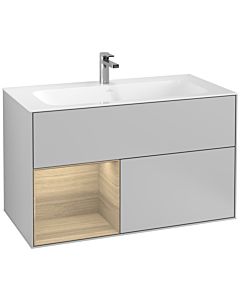 Villeroy und Boch Finion Villeroy und Boch Finion G030PCGJ 99.6x59.1cm, wall lighting, shelf on the left Oak Veneer , light gray matt