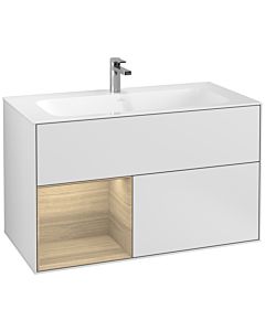 Villeroy und Boch Finion Villeroy und Boch Finion G030PCMT 99.6x59.1cm, wall lighting, shelf on the left Oak Veneer , white matt lacquer