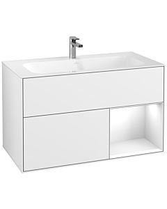 Villeroy und Boch Finion Villeroy und Boch G040GFGF 99,6x59,1cm, Emotion, étagère à droite Laque blanc brillant, Laque blanc brillant