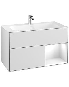 Villeroy und Boch Finion Villeroy und Boch Finion G040GFMT 99.6x59.1cm, Emotion, shelf right Glossy white lacquer, White matt lacquer