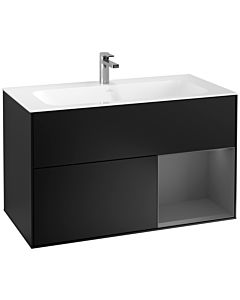 Villeroy und Boch Finion Villeroy und Boch Finion G040GKPD 99.6x59.1cm, Emotion, shelf on the right anthracite matt, black matt lacquer