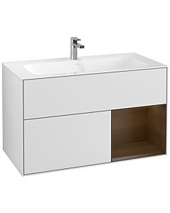 Villeroy und Boch Finion Villeroy und Boch Finion G040GNMT 99.6x59.1cm, Emotion, shelf on the right walnut veneer, white matt lacquer