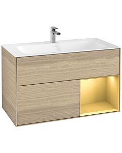 Villeroy und Boch Finion Villeroy und Boch Finion G040HFPC 99.6x59.1cm, Emotion, shelf right matt gold, Oak Veneer