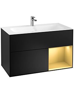 Villeroy und Boch Finion Villeroy und Boch Finion G040HFPD 99.6x59.1cm, Emotion, shelf on the right gold matt, black matt lacquer