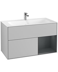 Villeroy und Boch Finion Villeroy und Boch G040HGGJ 99,6x59,1cm, Emotion, étagère à droite Midnight Blue Matt Lacquer , gris clair mat