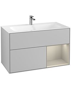 Villeroy und Boch Finion Villeroy und Boch G040HHGJ 99,6x59,1cm, Emotion, étagère à droite Sand mat, gris clair mat