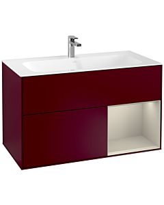 Villeroy und Boch Finion Waschtischunterschrank G040HHHB 99,6x59,1cm, Emotion, Regal rechts Sand Matt, Peony Matt