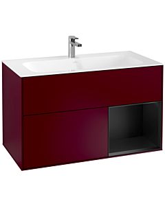 Villeroy und Boch Finion Villeroy und Boch G040PDHB 99,6x59,1cm, Emotion, étagère à droite Laque noire mate, Peony Matt