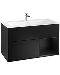 Villeroy und Boch Finion Waschtischunterschrank G040PDPD 99,6x59,1cm, Emotion, Regal rechts Black matt lacquer, Black matt lacquer