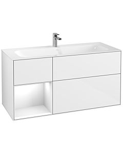 Villeroy und Boch Finion Villeroy und Boch G060GFGF 119,6x59,1cm, Emotion, étagère gauche Laque blanc brillant, Laque blanc brillant