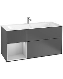 Villeroy und Boch Finion Waschtischunterschrank G060GJGK 119,6x59,1cm, Emotion, Regal links Light grey matt, Anthracite matt