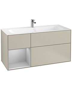 Villeroy und Boch Finion Waschtischunterschrank G060GJHH 119,6x59,1cm, Emotion, Regal links Light grey matt, Sand Matt Lacquer