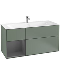 Villeroy und Boch Finion Waschtischunterschrank G060GKGM 119,6x59,1cm, Emotion, Regal links Anthracite matt, Olive Matt Lacquer