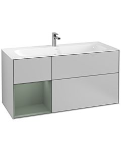 Villeroy und Boch Finion Waschtischunterschrank G060GMGJ 119,6x59,1cm, Emotion, Regal links Olive Matt Lacquer, Light grey matt