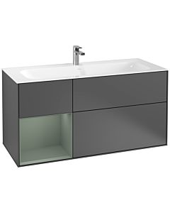 Villeroy und Boch Finion Waschtischunterschrank G060GMGK 119,6x59,1cm, Emotion, Regal links Olive Matt Lacquer, Anthracite matt