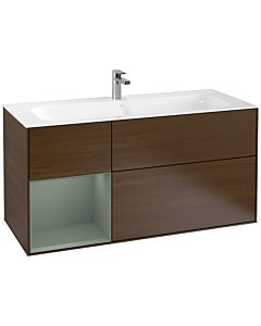 Villeroy und Boch Finion Villeroy und Boch G060GMGN 119,6x59,1cm, Emotion, étagère à gauche Olive Matt Lacquer , placage noyer