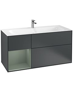 Villeroy und Boch Finion Waschtischunterschrank G060GMHG 119,6x59,1cm, Emotion, Regal links Olive Matt Lacquer, Midnight Blue Matt Lacquer