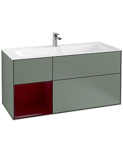 Villeroy und Boch Finion Waschtischunterschrank G060HBGM 119,6x59,1cm, Emotion, Regal links Peony, Olive Matt Lacquer