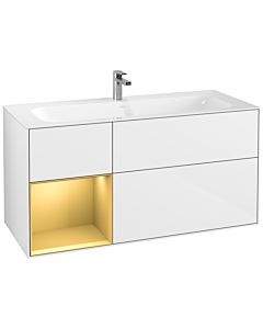 Villeroy und Boch Finion Villeroy und Boch G060HFGF 119,6x59,1cm, Emotion, étagère gauche or mat, laqué blanc brillant