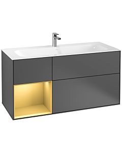 Villeroy und Boch Finion Waschtischunterschrank G060HFGK 119,6x59,1cm, Emotion, Regal links Gold matt, Anthracite matt