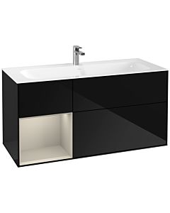 Villeroy und Boch Finion Villeroy und Boch Finion G060HHPH 119.6x59.1cm, Emotion, shelf left Sand Matt Lacquer , Glossy Black Lacquer