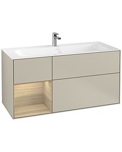 Villeroy und Boch Finion Waschtischunterschrank G060PCHH 119,6x59,1cm, Emotion, Regal links Oak Veneer, Sand Matt Lacquer