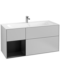 Villeroy und Boch Finion Waschtischunterschrank G060PDGJ 119,6x59,1cm, Emotion, Regal links Black matt lacquer, Light grey matt