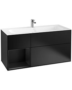 Villeroy und Boch Finion Waschtischunterschrank G060PDPD 119,6x59,1cm, Emotion, Regal links Black matt lacquer, Black matt lacquer