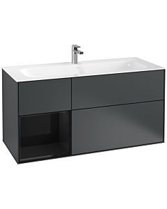 Villeroy und Boch Finion Waschtischunterschrank G060PHHG 119,6x59,1cm, Emotion, Regal links Glossy Black Lacquer, Midnight Blue Matt Lacquer