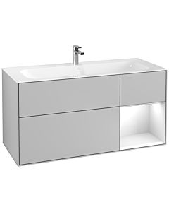 Villeroy und Boch Finion Waschtischunterschrank G070GFGJ 119,6x59,1cm, Emotion, Regal rechts Glossy white lacquer, Light grey matt