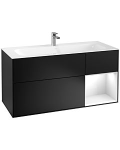 Villeroy und Boch Finion Waschtischunterschrank G070GFPD 119,6x59,1cm, Emotion, Regal rechts Glossy white lacquer, Black matt lacquer