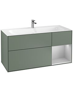 Villeroy und Boch Finion Waschtischunterschrank G070GJGM 119,6x59,1cm, Emotion, Regal rechts Light grey matt, Olive Matt Lacquer
