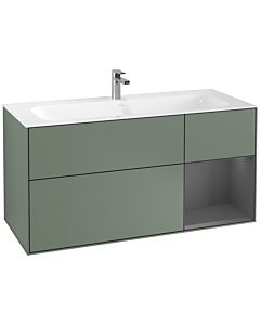 Villeroy und Boch Finion Villeroy und Boch G070GKGM 119,6x59,1cm, Emotion, étagère à droite Anthracite mat, Olive Matt Lacquer