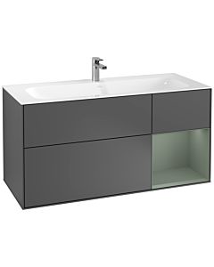Villeroy und Boch Finion Waschtischunterschrank G070GMGK 119,6x59,1cm, Emotion, Regal rechts Olive Matt Lacquer, Anthracite matt