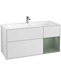 Villeroy und Boch Finion Waschtischunterschrank G070GMMT 119,6x59,1cm, Emotion, Regal rechts Olive Matt Lacquer, White matt lacquer