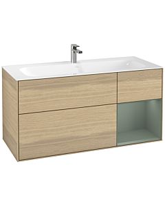 Villeroy und Boch Finion Waschtischunterschrank G070GMPC 119,6x59,1cm, Emotion, Regal rechts Olive Matt Lacquer, Oak Veneer