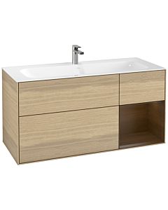Villeroy und Boch Finion Waschtischunterschrank G070GNPC 119,6x59,1cm, Emotion, Regal rechts Walnut veneer, Oak Veneer