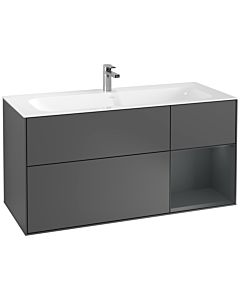 Villeroy und Boch Finion Waschtischunterschrank G070HGGK 119,6x59,1cm, Emotion, Regal rechts Midnight Blue Matt Lacquer, Anthracite matt