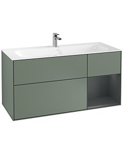 Villeroy und Boch Finion Waschtischunterschrank G070HGGM 119,6x59,1cm, Emotion, Regal rechts Midnight Blue Matt Lacquer, Olive Matt Lacquer