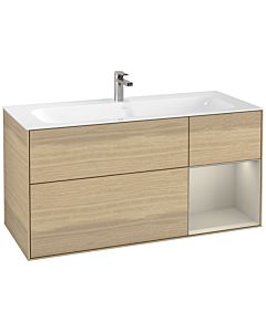 Villeroy und Boch Finion Waschtischunterschrank G070HHPC 119,6x59,1cm, Emotion, Regal rechts Sand Matt, Oak Veneer