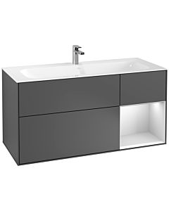 Villeroy und Boch Finion Waschtischunterschrank G070MTGK 119,6x59,1cm, Emotion, Regal rechts White matt lacquer, Anthracite matt