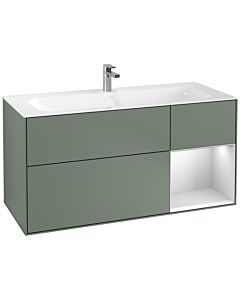 Villeroy und Boch Finion Villeroy und Boch G070MTGM 119,6x59,1cm, Emotion, étagère à droite laqué blanc mat, Olive Matt Lacquer