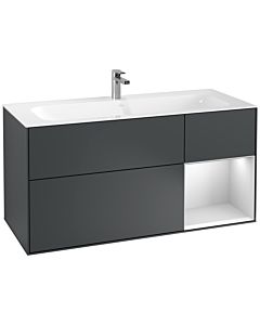 Villeroy und Boch Finion Waschtischunterschrank G070MTHG 119,6x59,1cm, Emotion, Regal rechts White matt lacquer, Midnight Blue Matt Lacquer