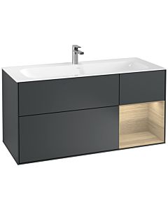 Villeroy und Boch Finion Waschtischunterschrank G070PCHG 119,6x59,1cm, Emotion, Regal rechts Oak Veneer, Midnight Blue Matt Lacquer