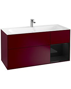 Villeroy und Boch Finion Waschtischunterschrank G070PHHB 119,6x59,1cm, Emotion, Regal rechts Glossy Black Lacquer, Peony Matt