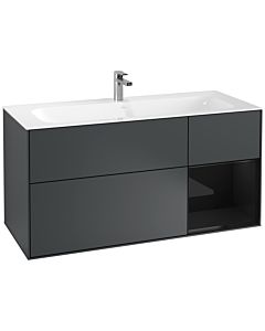 Villeroy und Boch Finion Waschtischunterschrank G070PHHG 119,6x59,1cm, Emotion, Regal rechts Glossy Black Lacquer, Midnight Blue Matt Lacquer