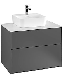 Villeroy und Boch Finion Waschtischunterschrank G08100GK 80x60,3x50,1cm, Emotion, Abdeckplatte white matt, Anthracite matt