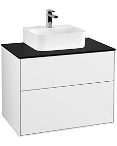 Villeroy und Boch Finion Villeroy und Boch G08200GF 80x60.3x50.1cm, Emotion, plaque de finition noir mat, laqué blanc brillant